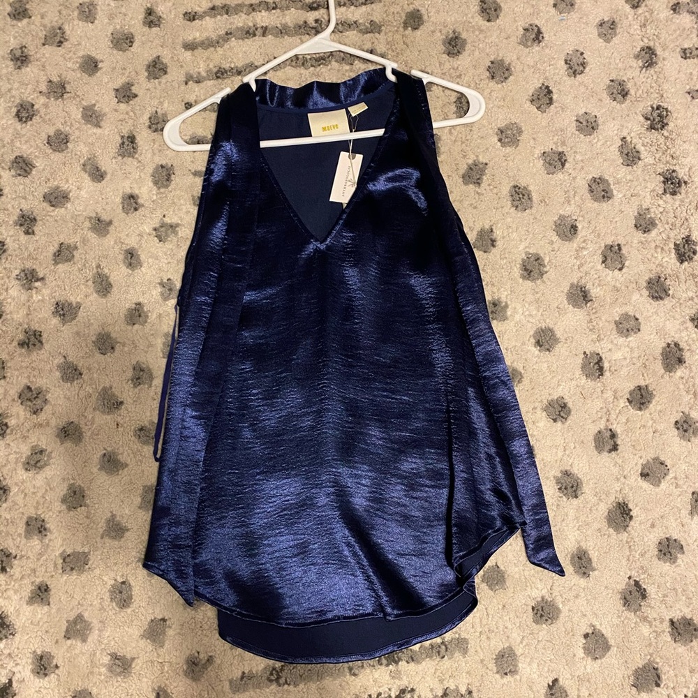 Navy silky tank